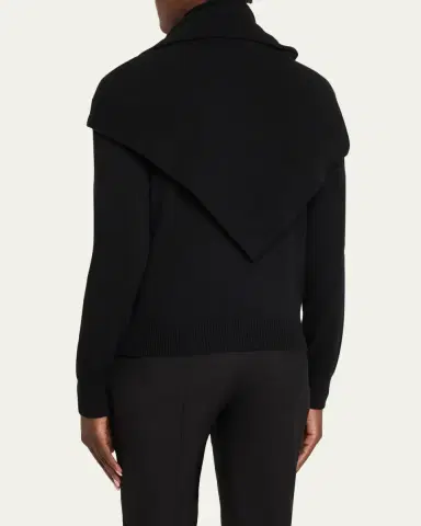 Oscar de la Renta Crewneck Cashmere Sweater With Removable Scarf | Thumbnail 3 Oscar de la Renta Crewneck Cashmere Sweater With Removable Scarf | Thumbnail 3
