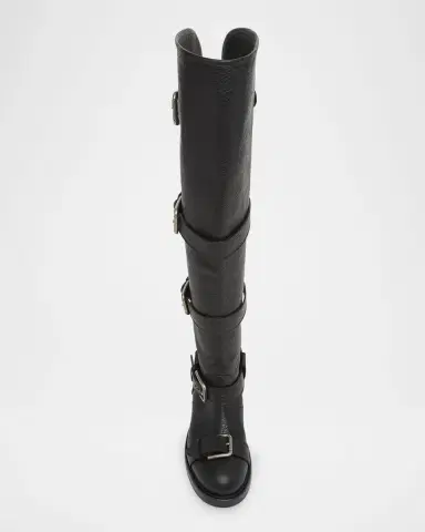 Dolce & Gabbana Leather Buckle Over-The-Knee Boots | Thumbnail 6