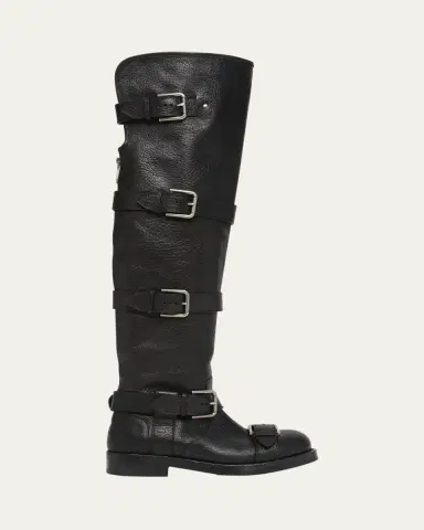 Dolce & Gabbana Leather Buckle Over-The-Knee Boots | Thumbnail 7