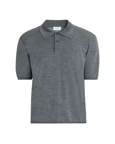 Saint Laurent Men's Cassandre Wool Short-Sleeved Polo Shirt | Thumbnail 1