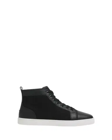 Christian Louboutin Men's Louis Textile and Leather Red-Sole High-Top Sneakers | Thumbnail 1 Christian Louboutin Men's Louis Textile and Leather Red-Sole High-Top Sneakers | Thumbnail 1