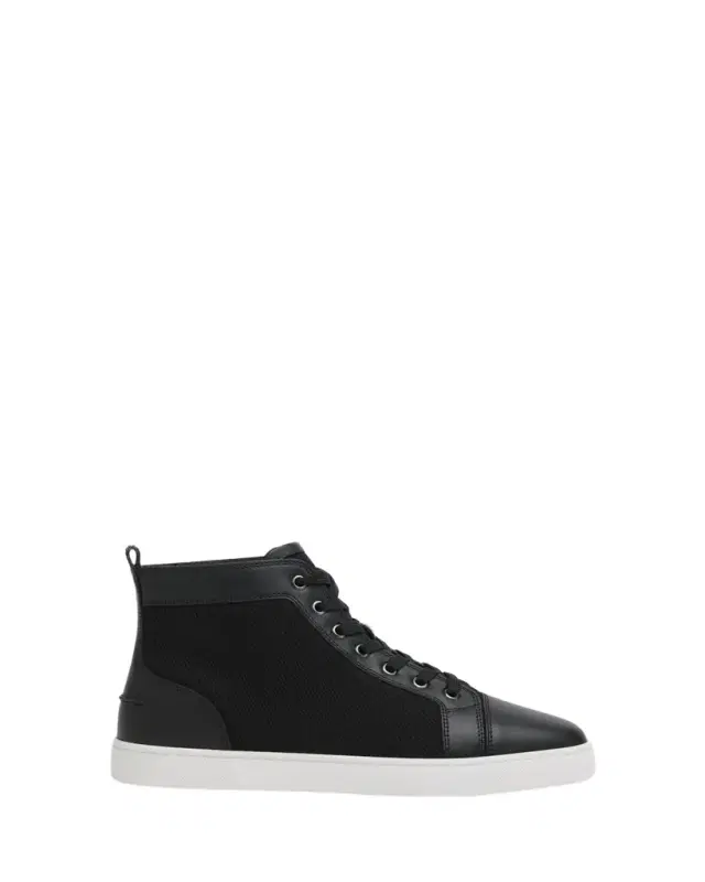 Christian Louboutin Men's Louis Textile and Leather Red-Sole High-Top Sneakers