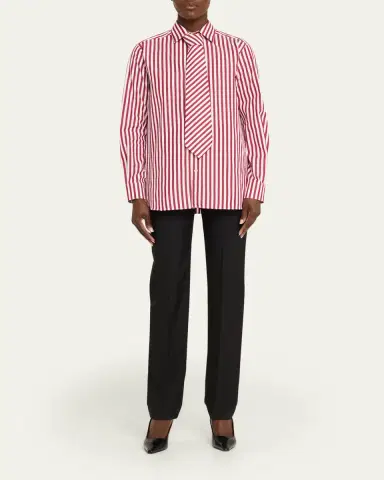 SÉBLINE Striped Neck-Tie Button-Down Shirt | Thumbnail 2 SÉBLINE Striped Neck-Tie Button-Down Shirt | Thumbnail 2