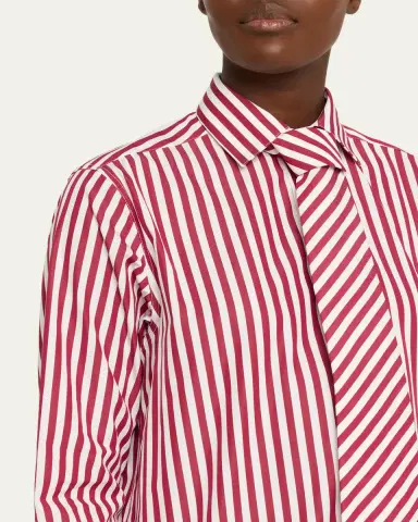 SÉBLINE Striped Neck-Tie Button-Down Shirt | Thumbnail 5 SÉBLINE Striped Neck-Tie Button-Down Shirt | Thumbnail 5