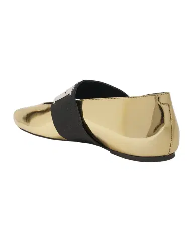 Givenchy Square Label Metallic Leather Ballerina Flats | Thumbnail 1