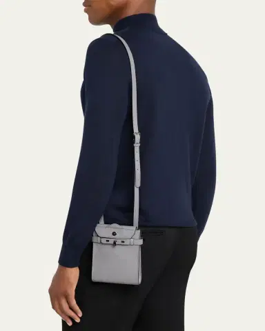 Valextra Men's Brera B-Tracollina Slim Crossbody Bag | Thumbnail 2 Valextra Men's Brera B-Tracollina Slim Crossbody Bag | Thumbnail 2