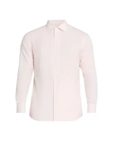 Zegna Men's Cotton and Cashmere Pinstripe Slim-Fit Sport Shirt | Thumbnail 1 Zegna Men's Cotton and Cashmere Pinstripe Slim-Fit Sport Shirt | Thumbnail 1