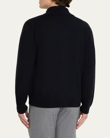 Brioni Men's Full-Zip Cashmere Cardigan Sweater | Thumbnail 3 Brioni Men's Full-Zip Cashmere Cardigan Sweater | Thumbnail 3