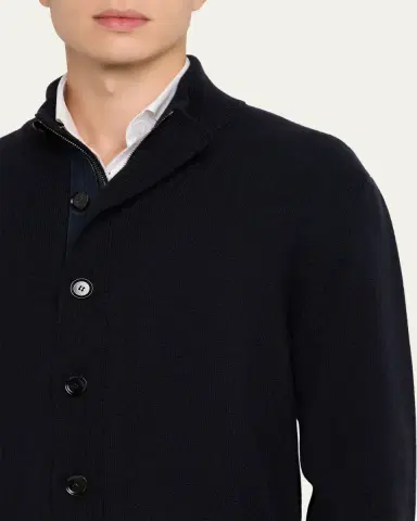 Brioni Men's Full-Zip Cashmere Cardigan Sweater | Thumbnail 5 Brioni Men's Full-Zip Cashmere Cardigan Sweater | Thumbnail 5