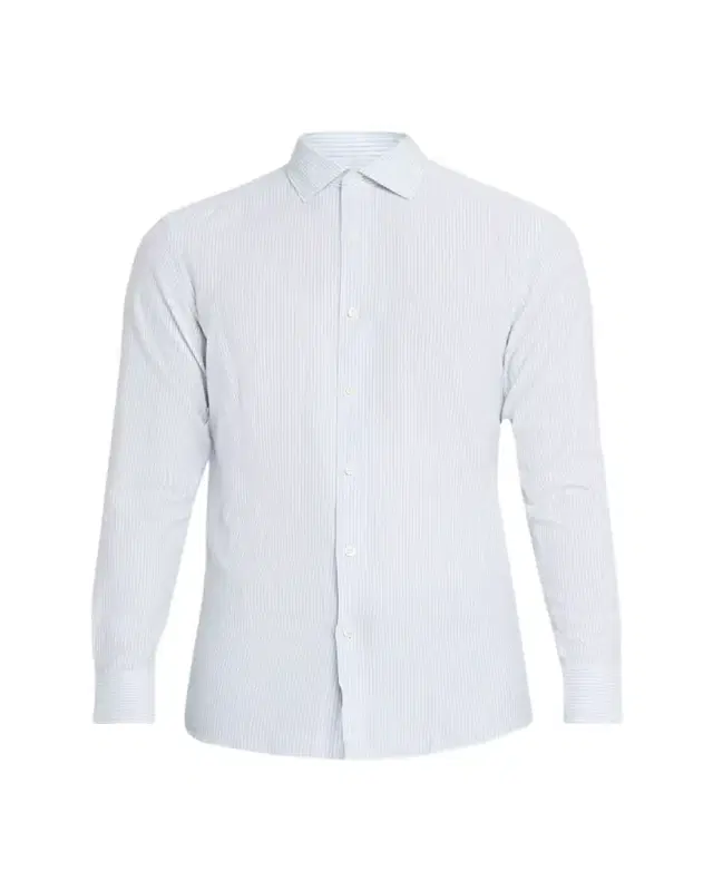 Men's Cotton and Cashmere Pinstripe Modern-Fit Sport Shirt