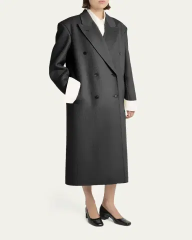 The Row Hariet Double-Breasted Wool-Cashmere Long Coat | Thumbnail 4 The Row Hariet Double-Breasted Wool-Cashmere Long Coat | Thumbnail 4