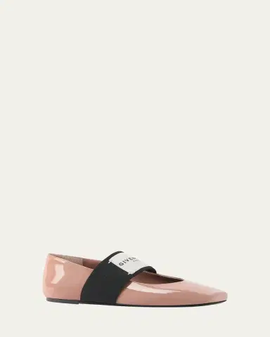 Givenchy Sliced Square Label Patent Leather Ballerina Flats | Thumbnail 2