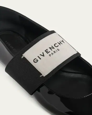 Givenchy Sliced Square Label Patent Leather Ballerina Flats | Thumbnail 11
