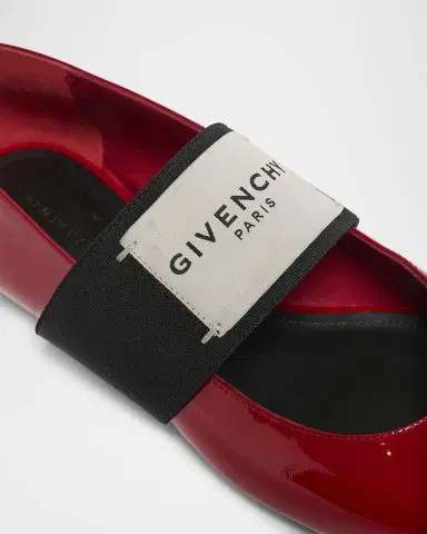 Givenchy Sliced Square Label Patent Leather Ballerina Flats | Thumbnail 14
