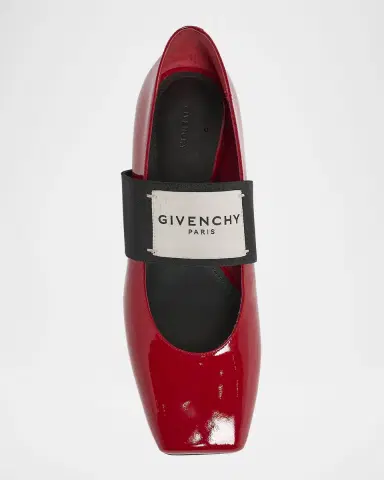 Givenchy Sliced Square Label Patent Leather Ballerina Flats | Thumbnail 15