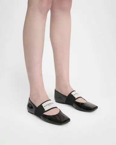 Givenchy Sliced Square Label Patent Leather Ballerina Flats | Thumbnail 16
