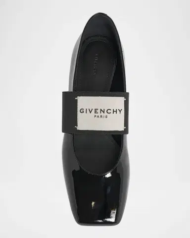 Givenchy Sliced Square Label Patent Leather Ballerina Flats | Thumbnail 20