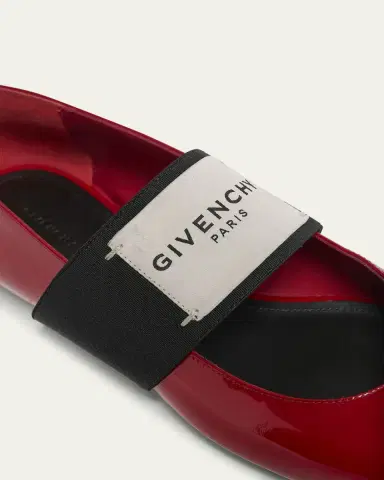 Givenchy Sliced Square Label Patent Leather Ballerina Flats | Thumbnail 6