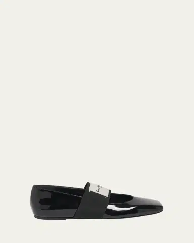 Givenchy Sliced Square Label Patent Leather Ballerina Flats | Thumbnail 7