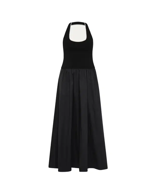 Gathered Halter Maxi Dress