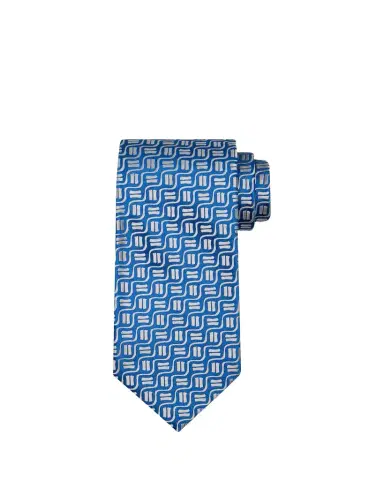 Charvet Men's Wavy Geometric Jacquard Silk Tie | Thumbnail 1