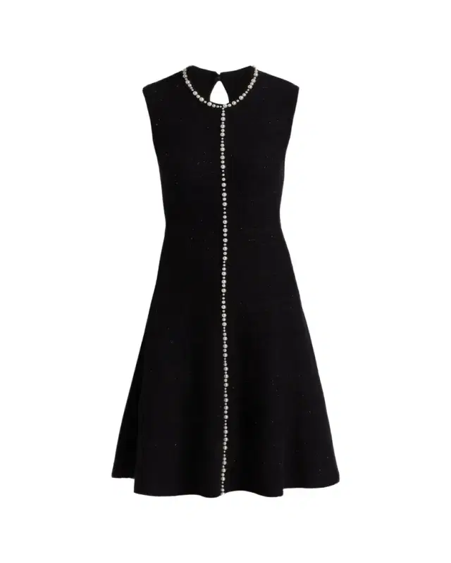 Rickie Freeman for Teri Jon Sleeveless Beaded Metallic Knit Dress