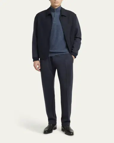 Brioni Men's Wool, Silk and Cashmere Pleated Drawstring Pants | Thumbnail 2
