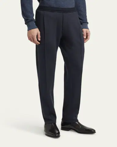 Brioni Men's Wool, Silk and Cashmere Pleated Drawstring Pants | Thumbnail 4