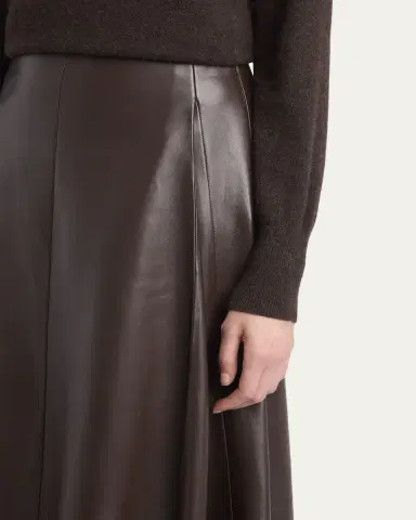 The Row Hedora Leather Midi Skirt | Thumbnail 5