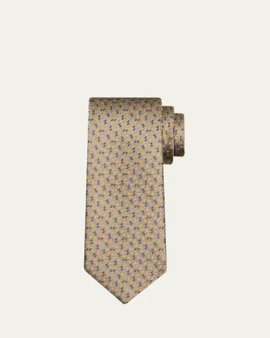 Charvet Men's Petite Crescent Silk Tie | Thumbnail 2