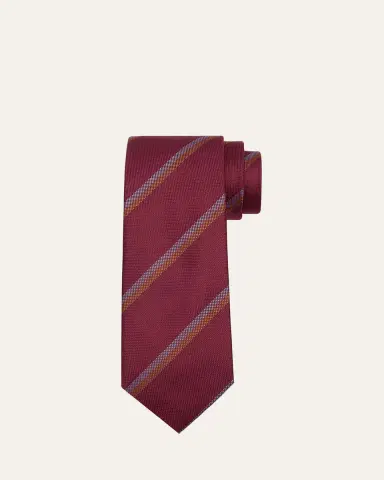Charvet Men's Diagonal Stripe Silk Tie | Thumbnail 2 Charvet Men's Diagonal Stripe Silk Tie | Thumbnail 2