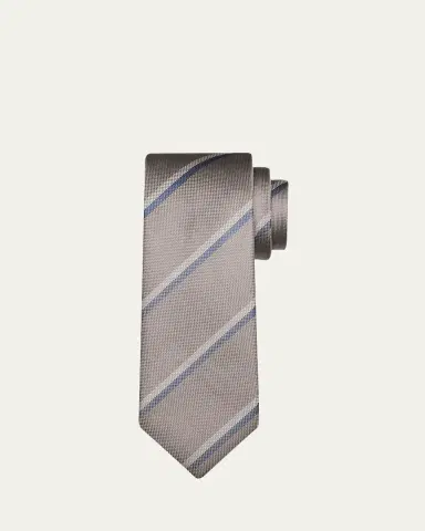 Charvet Men's Diagonal Stripe Silk Tie | Thumbnail 3 Charvet Men's Diagonal Stripe Silk Tie | Thumbnail 3