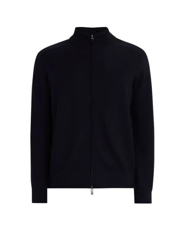 Men's Melange Cashseta Full-Zip Sweater