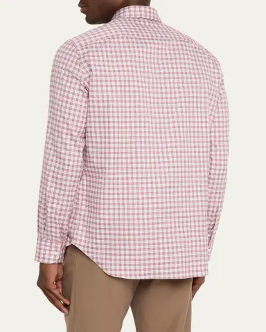 Bergdorf Goodman Men's Plaid Button-Front Dress Shirt | Thumbnail 3
