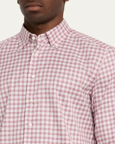 Bergdorf Goodman Men's Plaid Button-Front Dress Shirt | Thumbnail 5