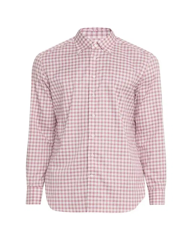 Men's Plaid Button-Front Dress Shirt
