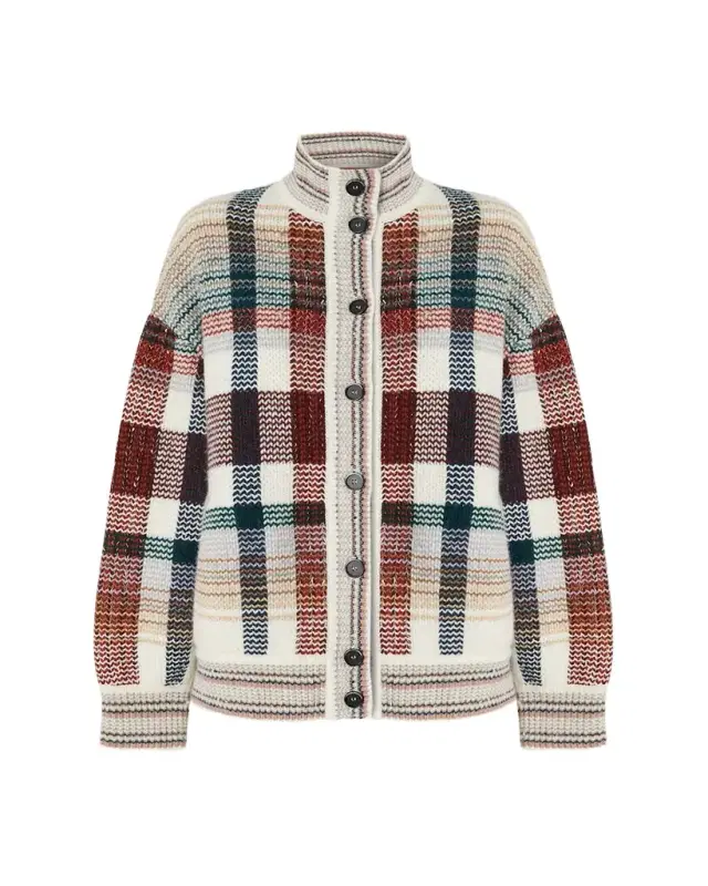 Missoni Check Turtleneck Cardigan
