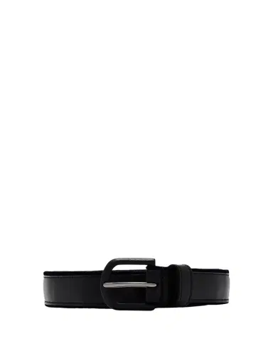 Giorgio Armani Men's Velvet-Trim Leather Belt | Thumbnail 1