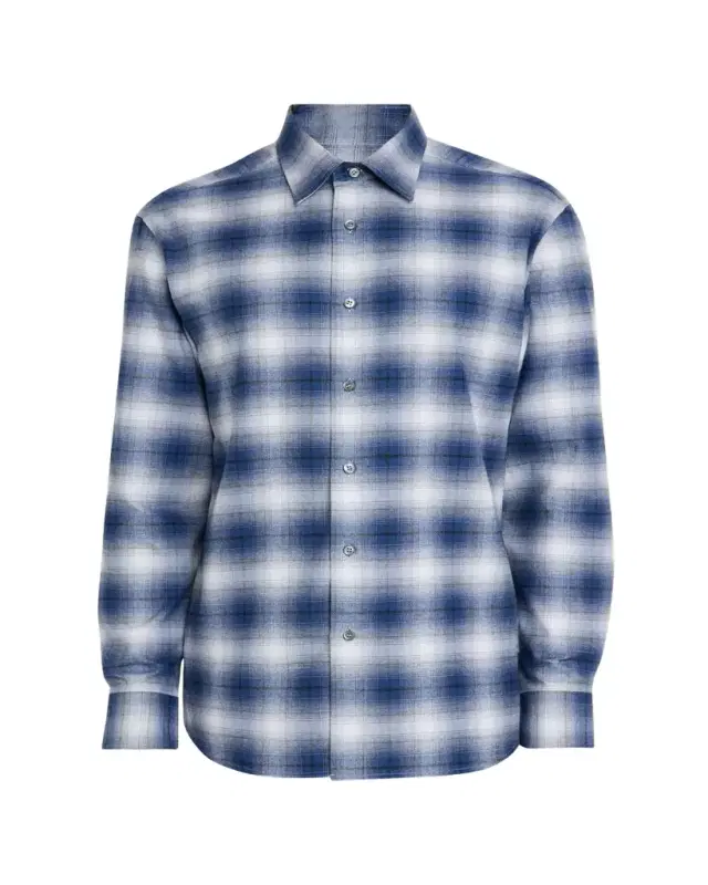 Brioni Men's Cotton Flannel Check Sport Shirt