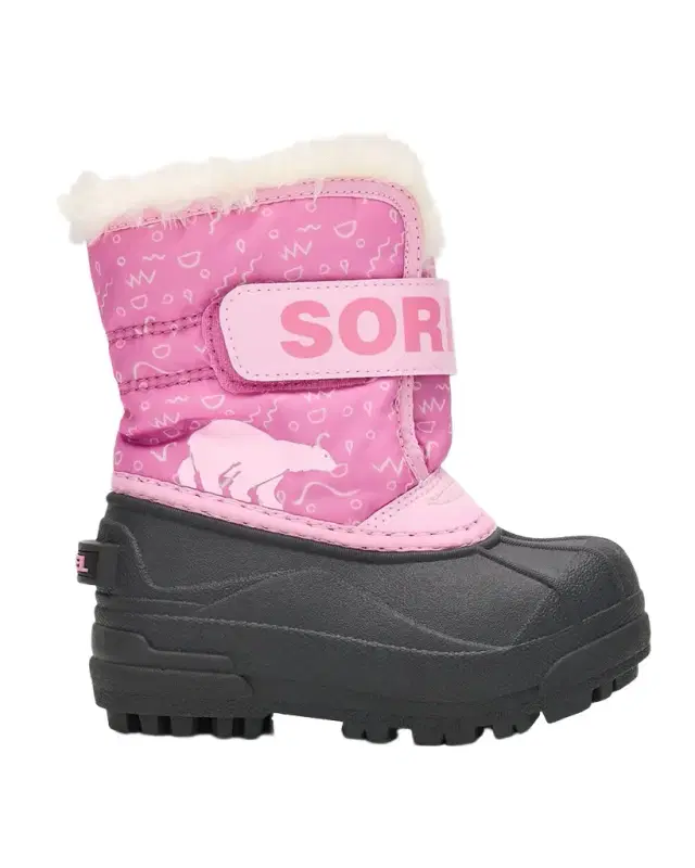 Sorel Kid 's Commander Grip-Strap Fleece Snow Boots, Toddlers/Kids