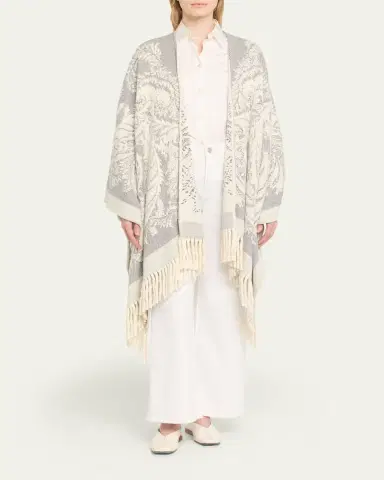 Etro Paisley Jacquard Wool Cape | Thumbnail 2