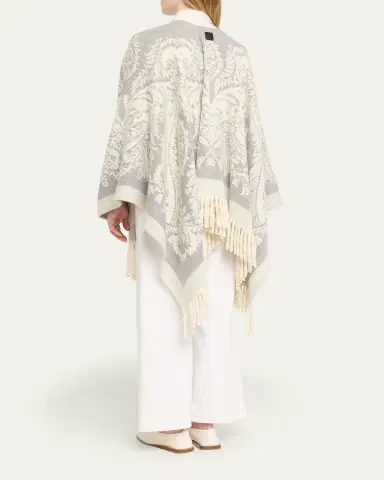 Etro Paisley Jacquard Wool Cape | Thumbnail 3
