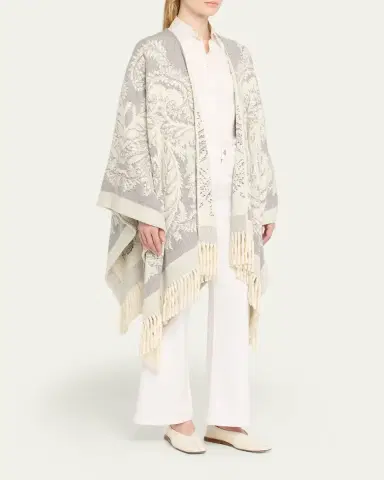 Etro Paisley Jacquard Wool Cape | Thumbnail 4