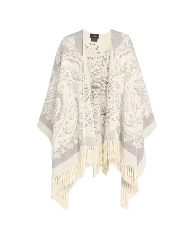 Paisley Jacquard Wool Cape
