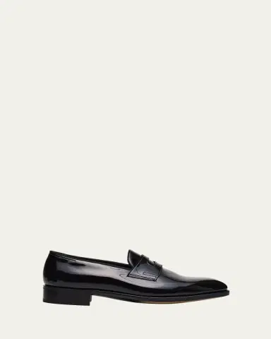 John Lobb Men's Jamie Patent Leather Penny Loafers | Thumbnail 4