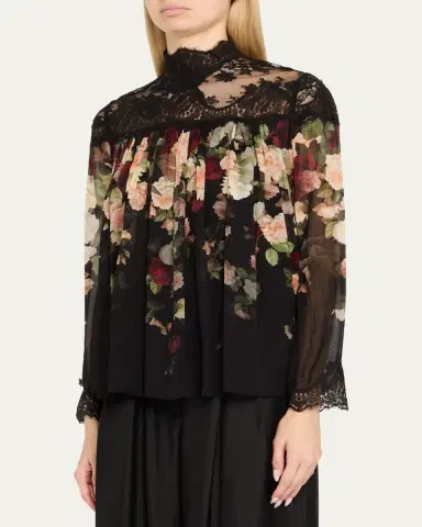 Zimmermann Floral Lace Yoke Blouse | Thumbnail 4