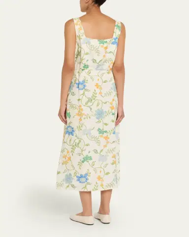 Hannah Artwear Paloma Bloom Button-Front Linen Dress | Thumbnail 3 Hannah Artwear Paloma Bloom Button-Front Linen Dress | Thumbnail 3