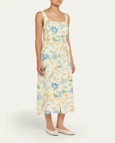 Hannah Artwear Paloma Bloom Button-Front Linen Dress | Thumbnail 4 Hannah Artwear Paloma Bloom Button-Front Linen Dress | Thumbnail 4
