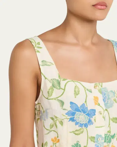 Hannah Artwear Paloma Bloom Button-Front Linen Dress | Thumbnail 5 Hannah Artwear Paloma Bloom Button-Front Linen Dress | Thumbnail 5