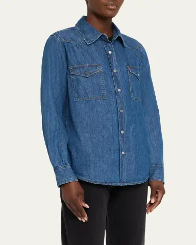 TWP Cowboy Take Me Away Denim Shirt | Thumbnail 4 TWP Cowboy Take Me Away Denim Shirt | Thumbnail 4